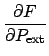 $\displaystyle {\frac{\partial F}{\partial P_{\mathrm{ext}}}}$